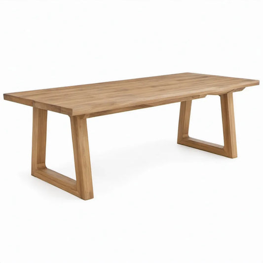 Rechthoekige tuintafel van massief teakhout, 200 x 100 x 75 cm, naturelbruin