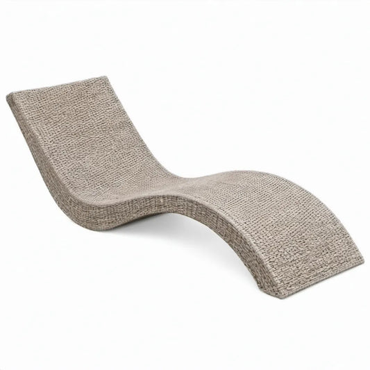 Golvende PE-rattan ligstoel taupe 200 x 65 x 50 cm